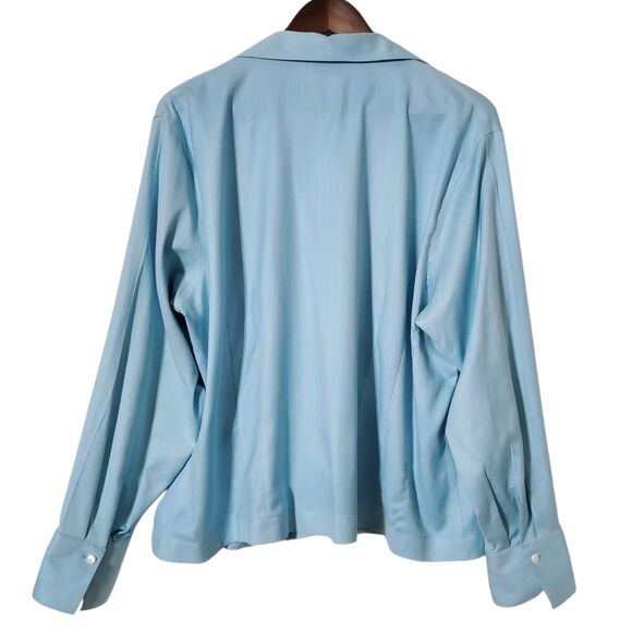 Talbots Herringbone Button up Blouse Size 18W Wrinkle Resistant Stretch Lastol - Picture 5 of 9